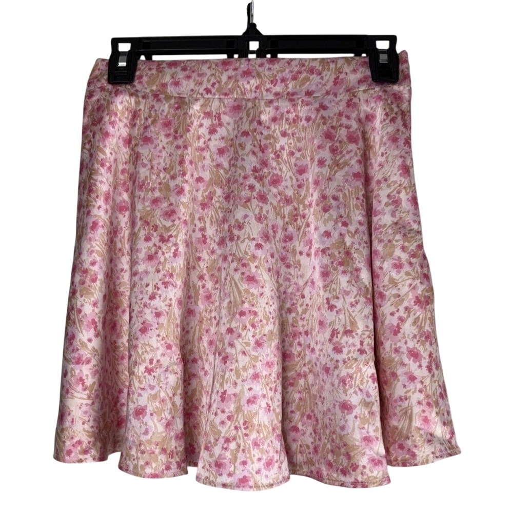 URBAN SOCIAL‎ Pink Floral Print A Line Skirt Women's Size Medium